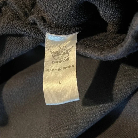 Boys Lie - Til Death Do Us Part - Coord Hoodie & Joggers Black - Size M/L & L - Picture 13 of 14